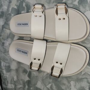 Steve Madden Women's Cream Wedge Sandals